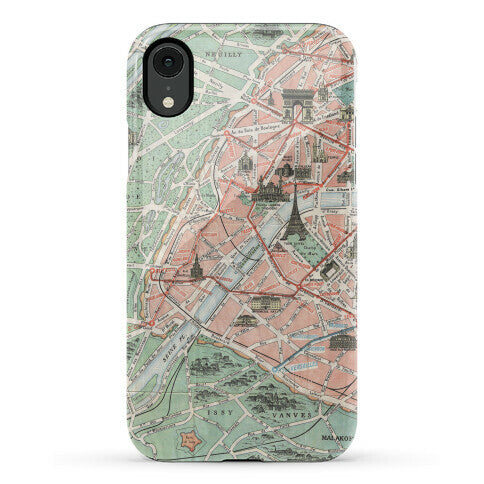 Vintage Paris Map Phone Case